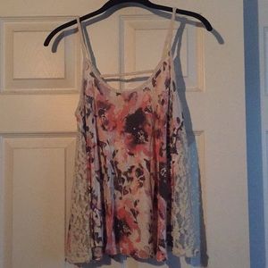 Small floral and lace tank top